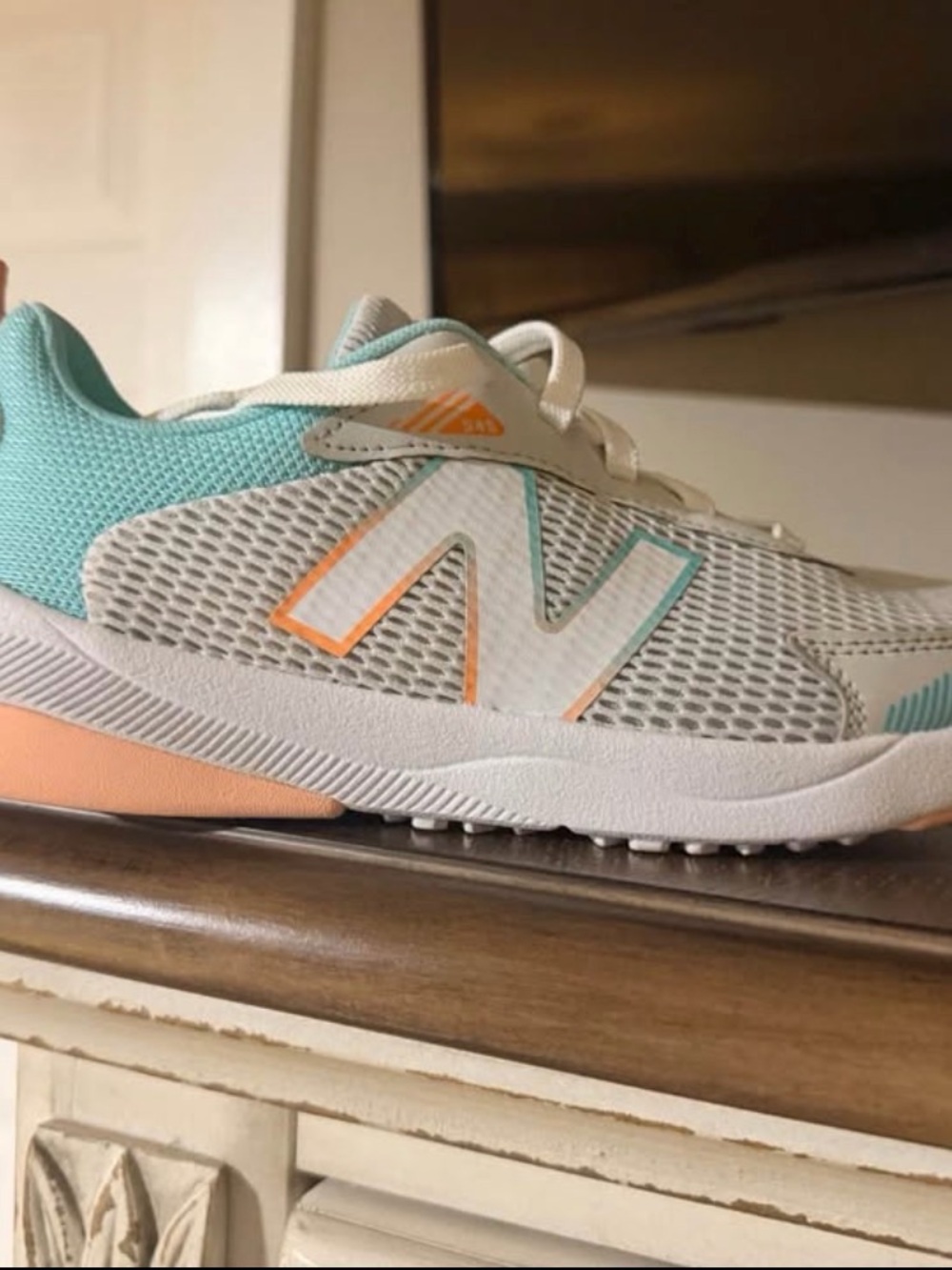 New Balance Kids Sneakers in Mint, Peach & White